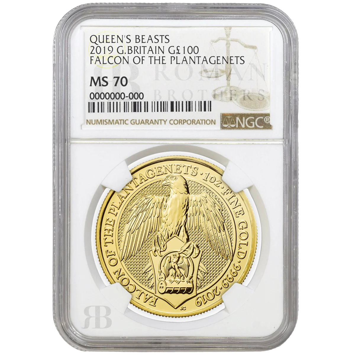The Queen’s Beast Series 2019.  The Falcon of the Plantagenets PCGS Graded from MS68+