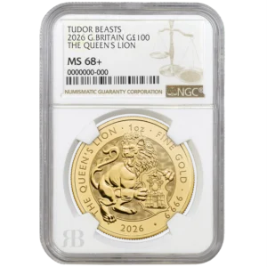 Tudor Beast 2026 The Queen's Lion 1oz Gold Coin Graded from MS68+